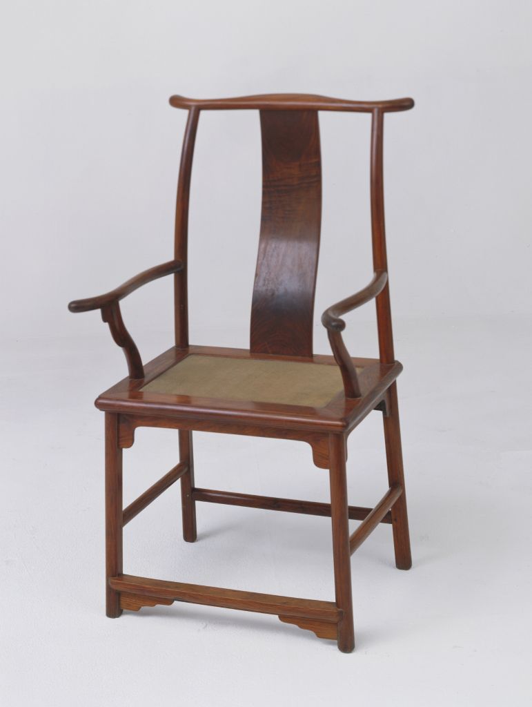 图片[1]-Yellow pear wood four-headed official hat chair-China Archive